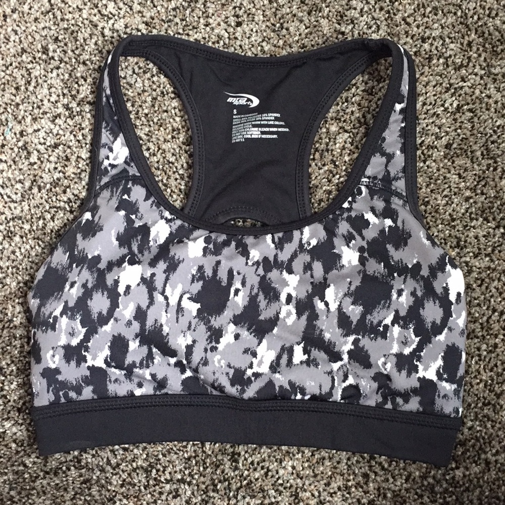 MTA SPORT Sports Bra - Black, White, and Grey